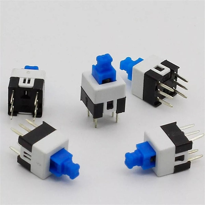 Push Button 6 Pines Con Bloqueo Pulsador Enclavado - Tecneu