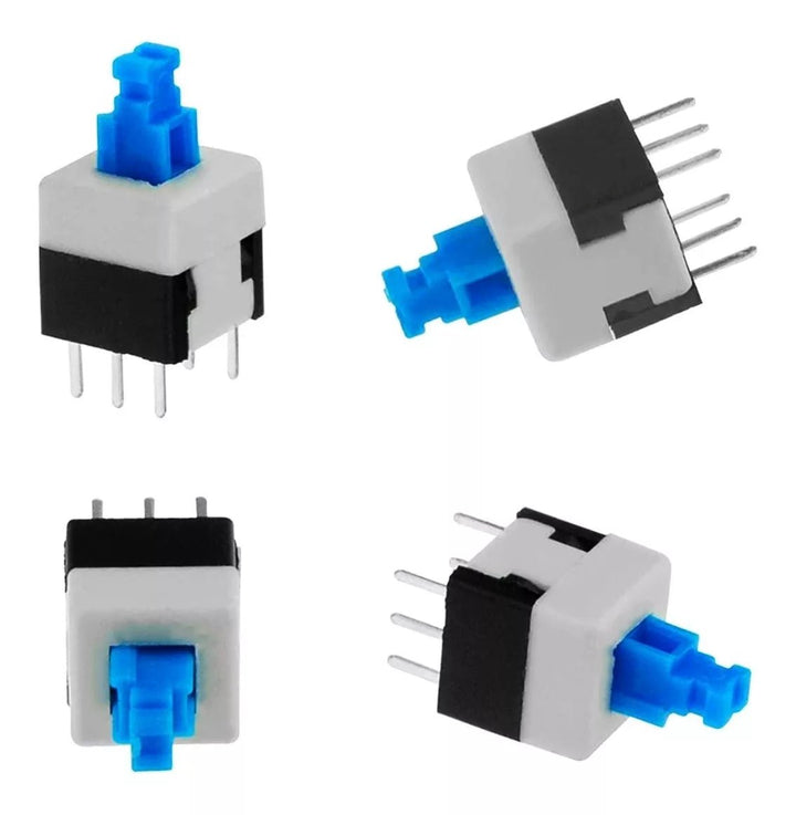 Push Button 6 Pines Con Bloqueo Pulsador Enclavado - Tecneu