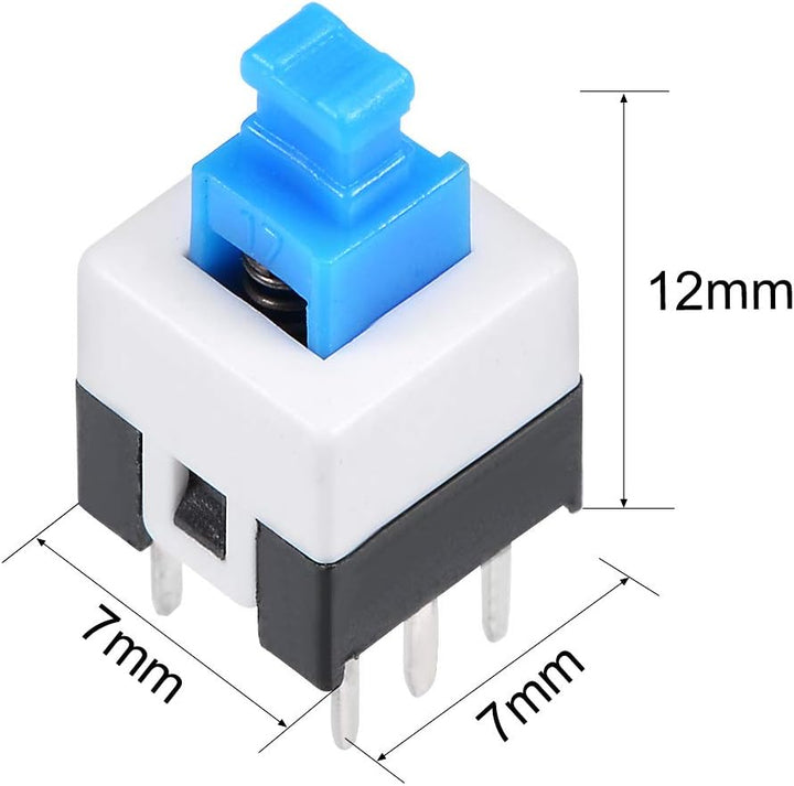 Push Button 6 Pines Con Bloqueo Pulsador Enclavado - Tecneu