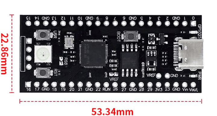 Raspberry Pi Pico Rp2040 Placa Cortexm0 Tipo C 16MB ARM Dual Core - Tecneu