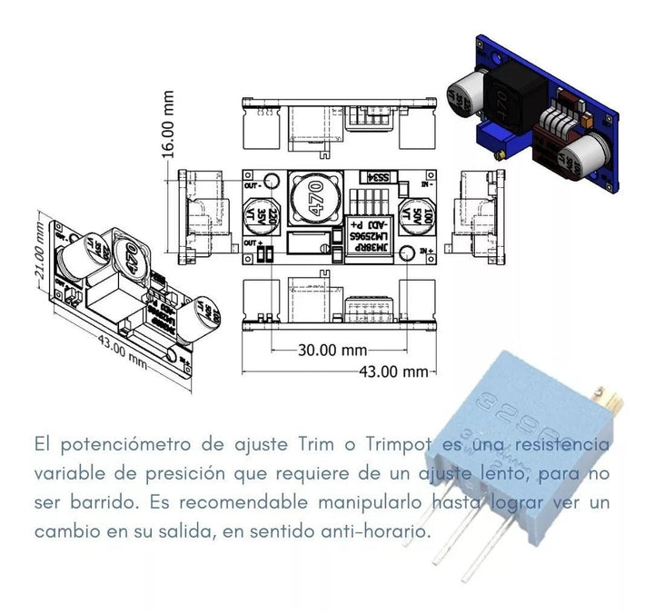 Regulador De Voltaje Dc - dc Lm2596 - Tecneu