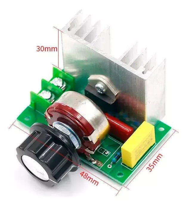 Regulador De Voltaje Dimmer Luz Velocidad 110vac 20a 4000w - Tecneu