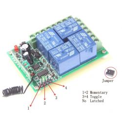 Relay Control Remoto 4 Canales 12v 433 Mhz Inalámbrico Rf - Tecneu