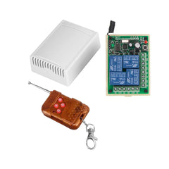 Relay 4 Canales 12v 433 Mhz Inalámbrico Rf + Control Remoto Café