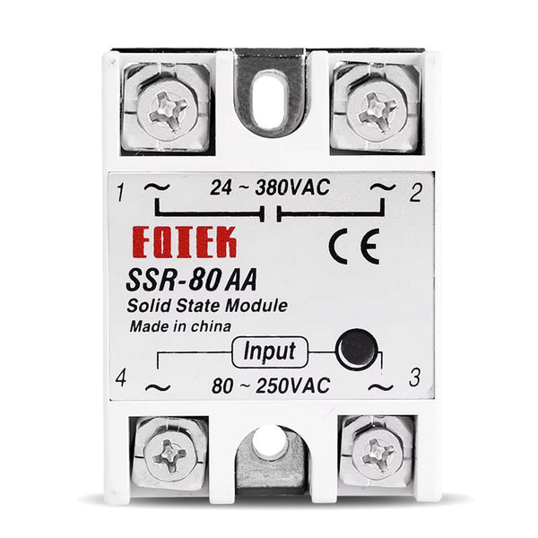 Relevador De Estado Sólido Ssr - 80 AA Relé 80A 24 - 380VAC Led - Tecneu