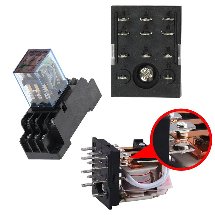 Relevador Industrial Control Bobina My3nj + Base PF118A - Tecneu