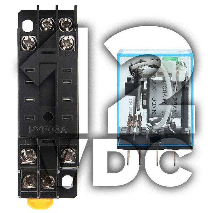 Relevador Industrial Relay Control Bobina My2nj + Base PFY08A - Tecneu