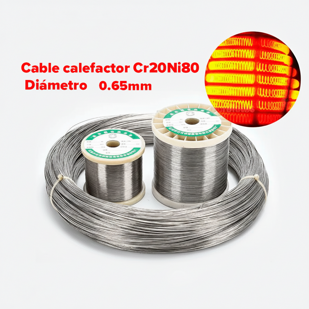 Resistencia De Alambre Nicromo Calibre 22AWG 0.65mm Cr20Ni80 1m