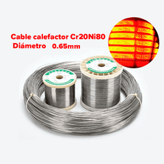 Resistencia De Alambre Nicromo Calibre 22AWG 0.65mm Cr20Ni80 1m
