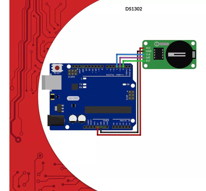Rtc Ds1302 Modulo Reloj De Tiempo Real Con Bateria - Tecneu