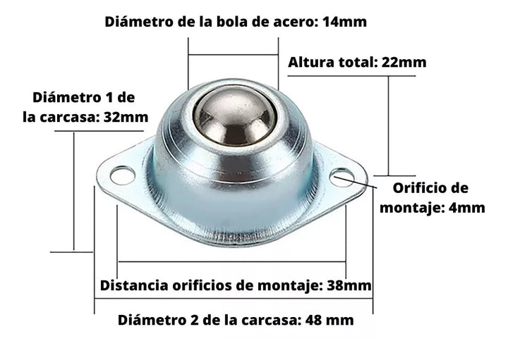 Rueda Loca De Metal Robotica, Llantas - Tecneu