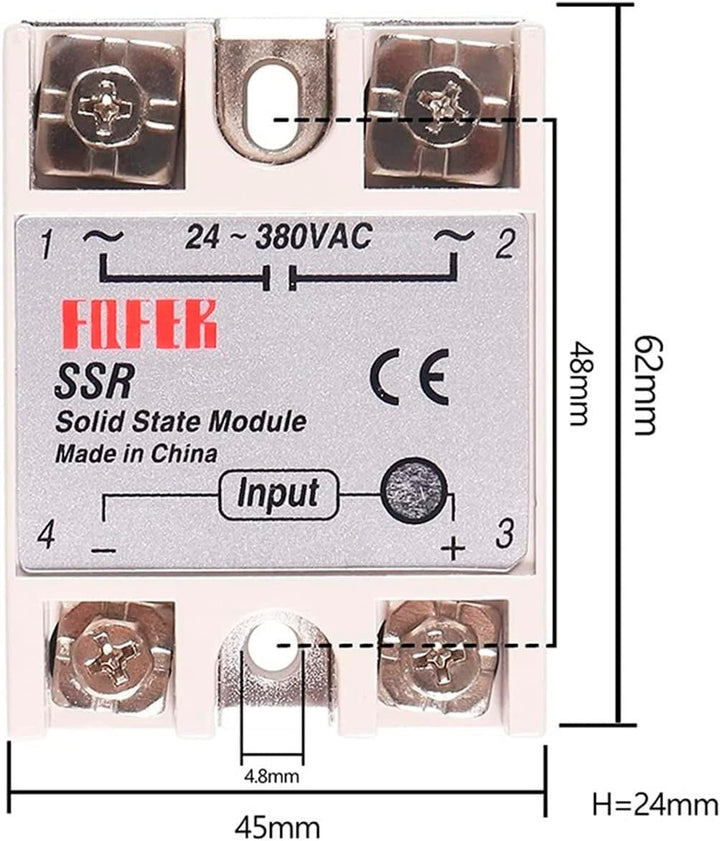 Relay Rele Relevador Estado Solido Ssr-40 Aa 40a 80-250 Vca - Tecneu