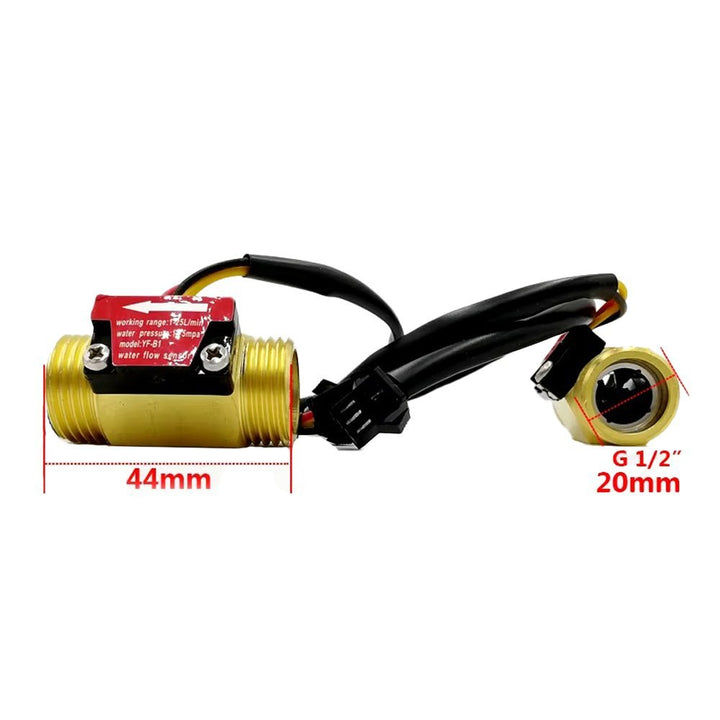 Sensor Flujo De Agua Liquido 1/2" Caudal Metálico Yf - b1 25L/min - Tecneu