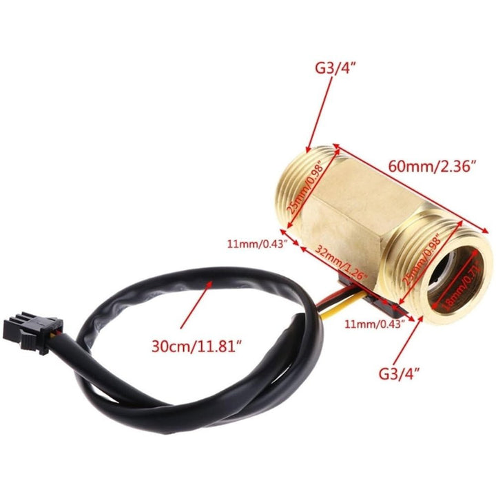 Sensor Flujo De Agua Liquido 3/4" Caudal Metálico Yf - b6 30lts - Tecneu