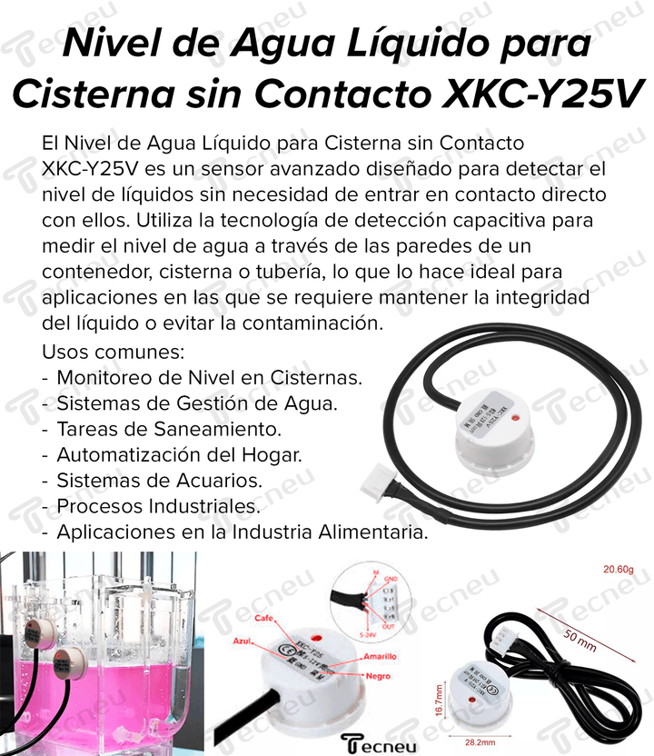 Sensor Nivel De Agua Liquido Cisterna Sin Contacto Xkc - y25 - v - Tecneu