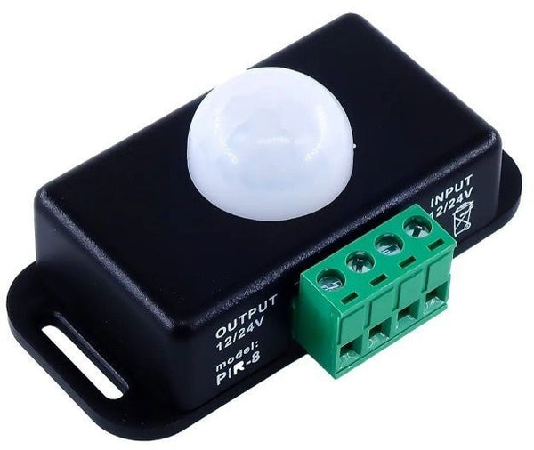 Sensor Pir De Movimiento 12v - 24v 8a Interruptor Ajustable - Tecneu