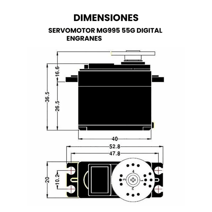 Servo Mg995 Servomotor 360° Giro Continuo Engranes De Metal - Tecneu