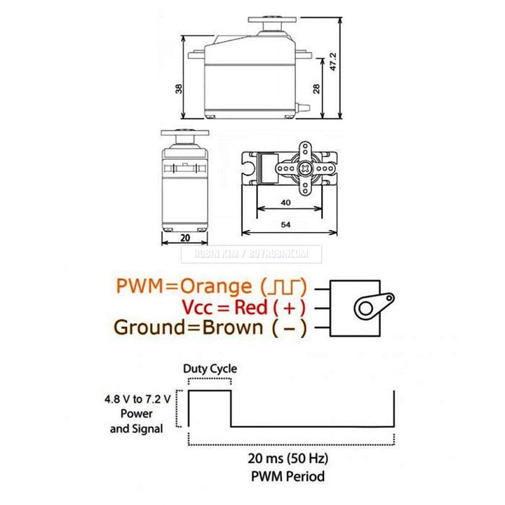 Servo Mg995 Servomotor 360° Giro Continuo Engranes De Metal - Tecneu