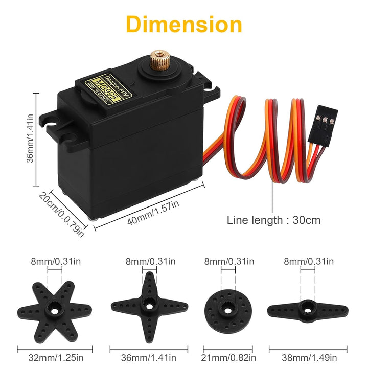 Servo Mg995 Servomotor 360° Giro Continuo Engranes De Metal - Tecneu