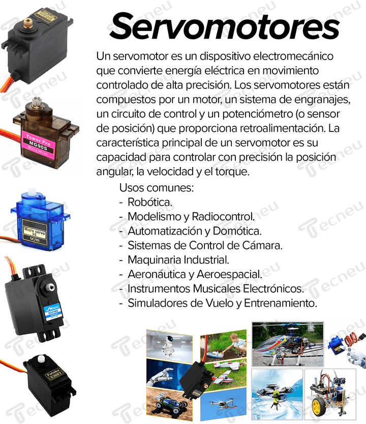 Servomotor Micro Sg90 180° - Tecneu