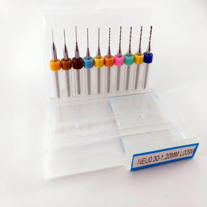 Set 10 Brocas Tungsteno 0.3 - 1.2 Mm Pcb Router Cnc Mototool - Tecneu