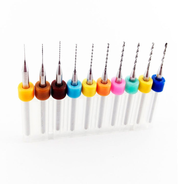 Set 10 Brocas Tungsteno 0.3 - 1.2 Mm Pcb Router Cnc Mototool - Tecneu