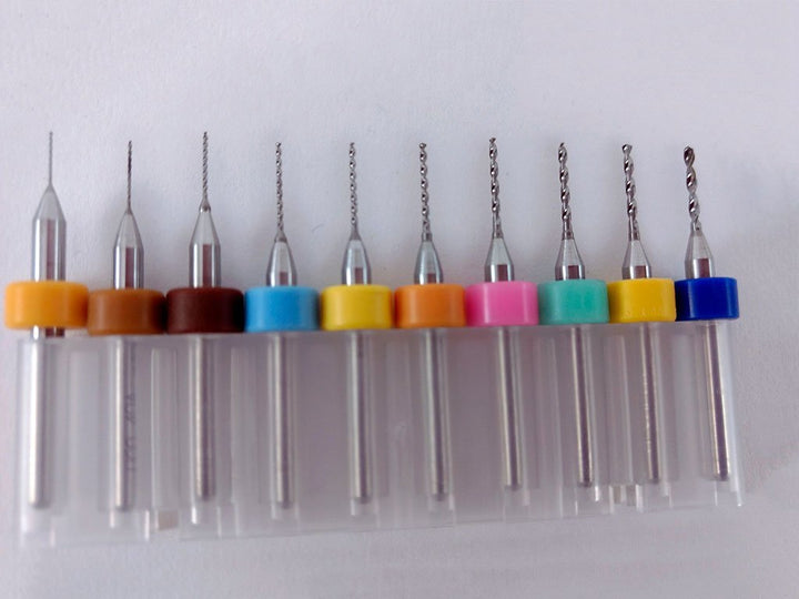 Set 10 Brocas Tungsteno 0.3 - 1.2 Mm Pcb Router Cnc Mototool - Tecneu