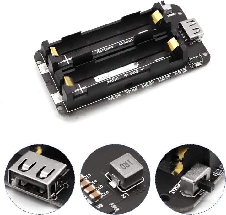 Shield Carga Rápida 2 Baterías 18650 3a 5v Y 3v Usb C Micro - Tecneu