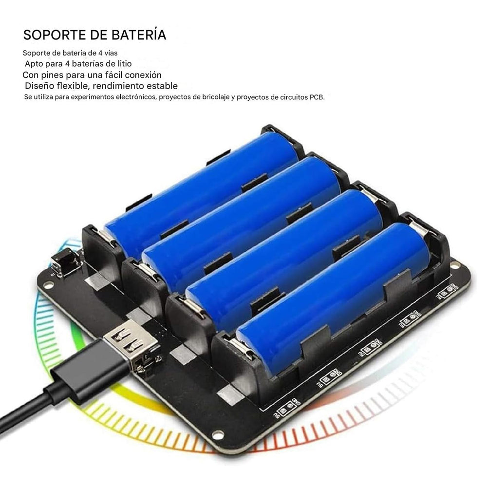 Soporte Para 4 Pilas 18650 3-5v 3a Arduino Raspberry Esp32