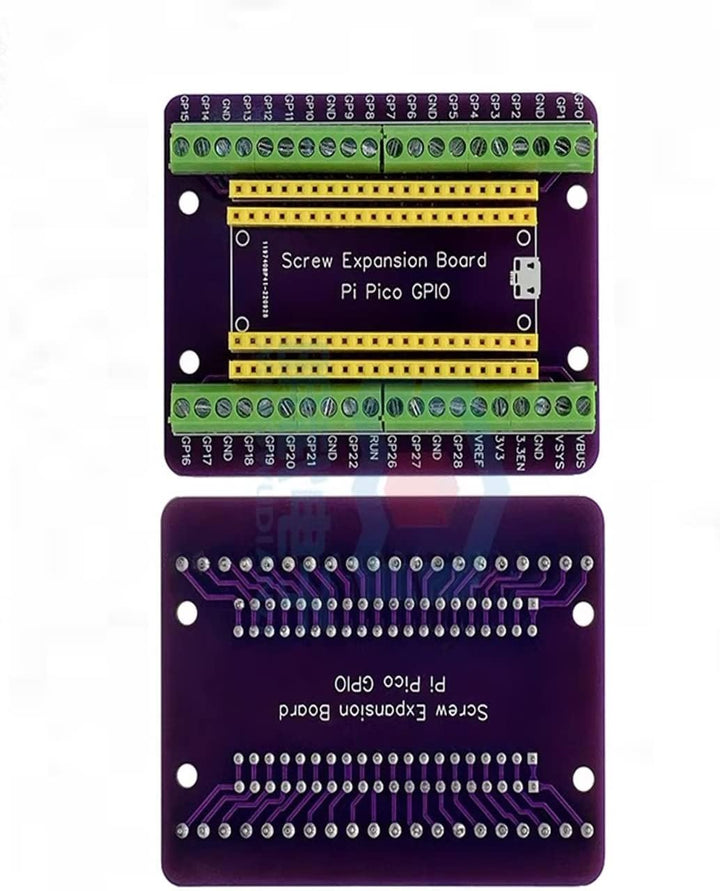Shield Expansión Raspberry Pi Pico Morado pines Soldados - Tecneu