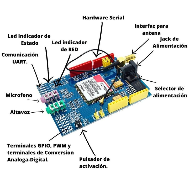 Shield Gprs/gsm Simcom Sim900 Quad Band - Tecneu