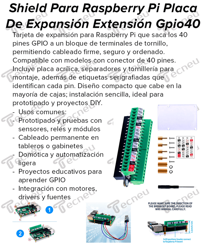 Shield Para Raspberry Pi Placa De Expansión Extensión Gpio40 - Tecneu