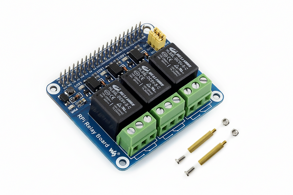 Shield Relevador de Potencia 10A 3 Canales para Raspberry Pi