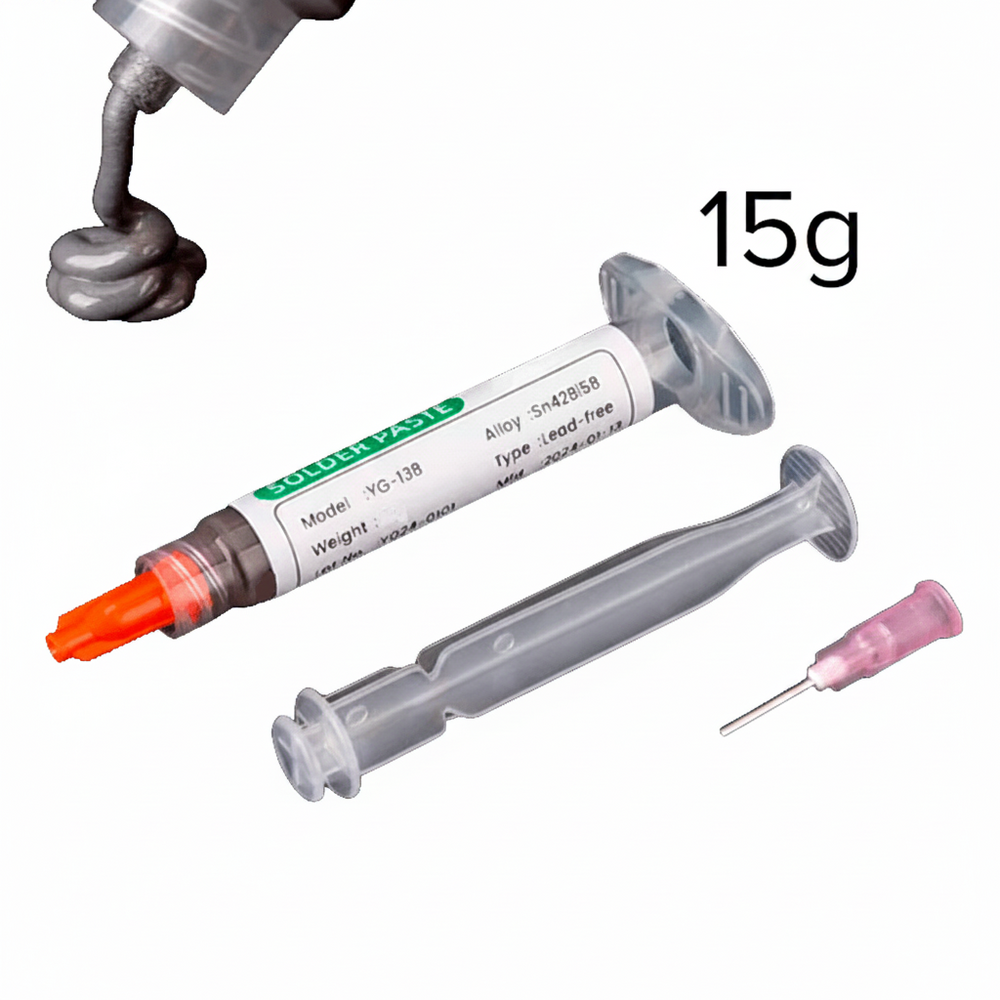 Soldadura en Pasta Sin Plomo Sn42Bi58 138℃ 15g Jeringa SMD