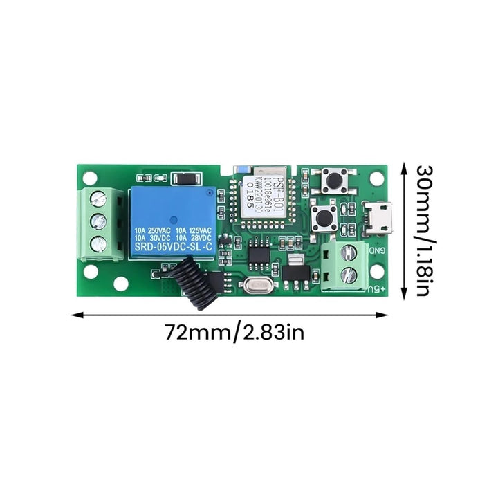 Sonoff Interruptor WIFI Inalámbrico 5V 433MHZ Rele 10A + RF - Tecneu