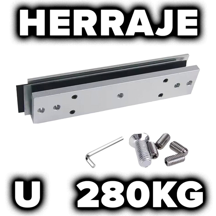 Soporte De Aluminio en U Para Cerradura Magnetica 280Kg Herraje En U - Tecneu
