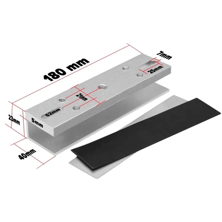 Soporte De Aluminio en U Para Cerradura Magnetica 280Kg Herraje En U - Tecneu
