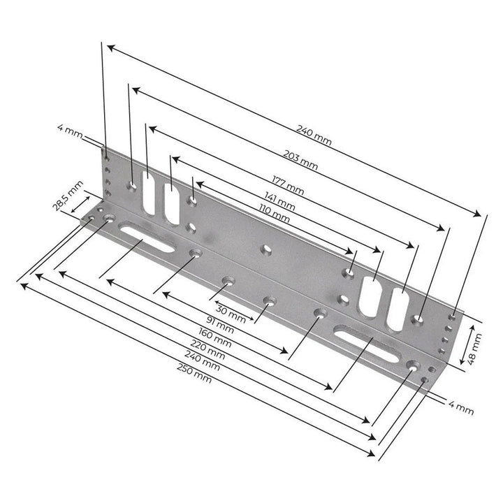 Soporte En "L" Herraje Para Cerradura Magnetica 280Kg En Aluminio Alta Resistencia - Tecneu