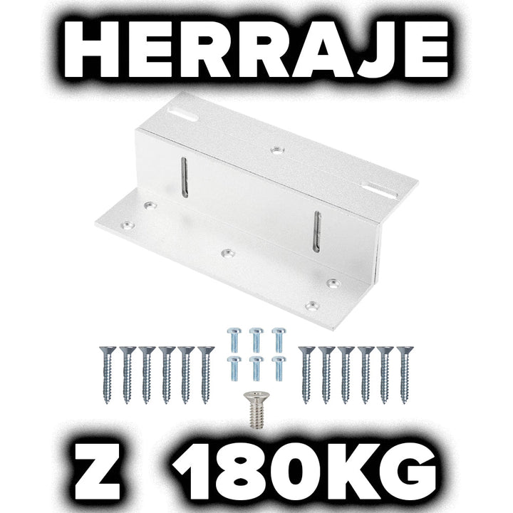Soporte Herraje En Z Para Cerradura Magnetica De 180KG De Aluminio - Tecneu