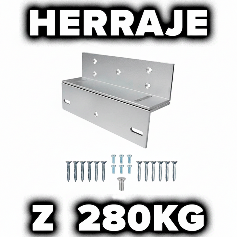 Soporte Herraje En Z Para Cerradura Magnetica De 280Kg De Aluminio