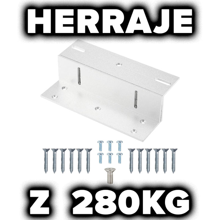 Soporte Herraje En Z Para Cerradura Magnetica De 280Kg De Aluminio - Tecneu