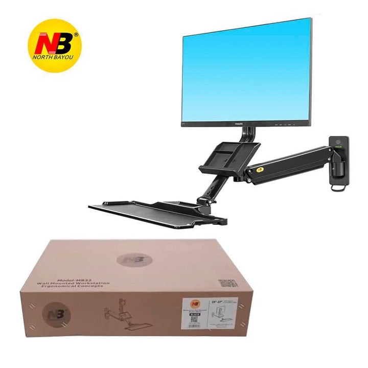 Soporte Monitor Y Teclado De Pared 22 - 35 Pulgadas Retráctil MB32 - Tecneu