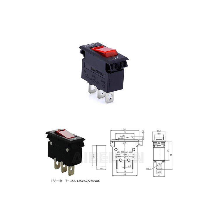 Switch De Balancín interruptor 1 Polo 1 Tiro 2 Posiciones 15A 125V / 220V AC - Tecneu