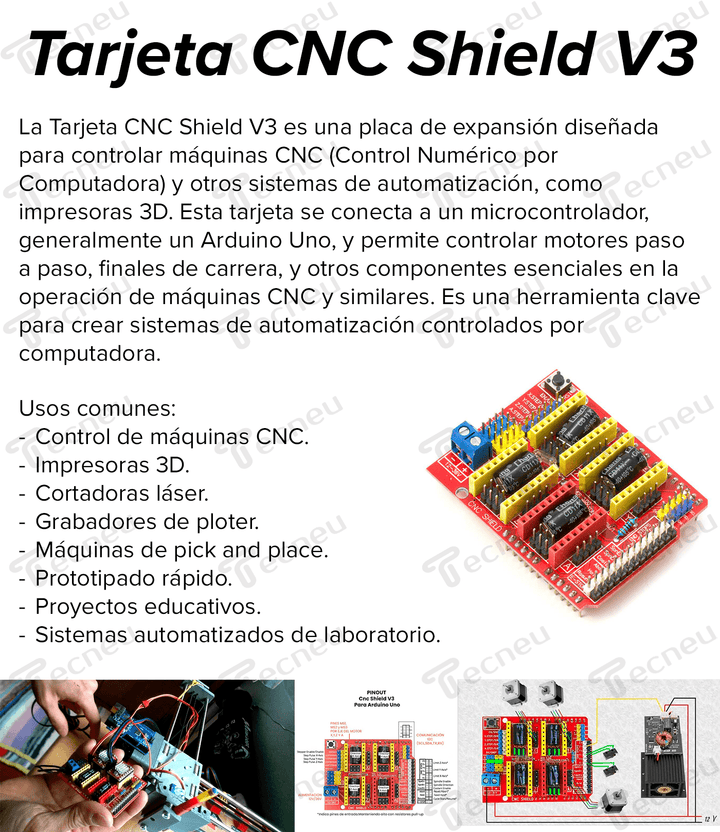 Tarjeta Cnc Shield V3 , Impresora 3d - Tecneu