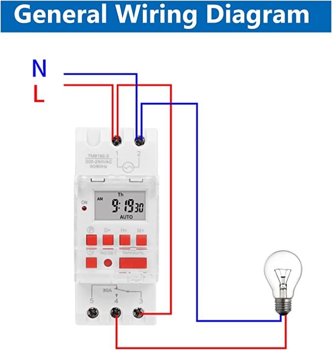 Temporizador 24hrs/7días Timer 30a 85vca - 265vca 16 Memorias - Tecneu