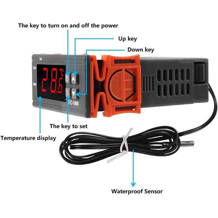 Termostato Digital Stc - 1000 Controlador Temperatura + Sonda - Tecneu