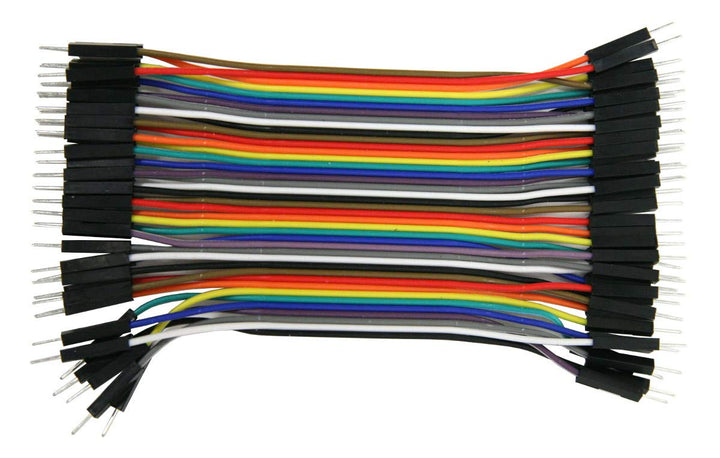 Tira De 40 Cables Jumpers Dupont 10cm (•Macho/Macho •Hembra/Hembra •Hembra/Macho) - Tecneu