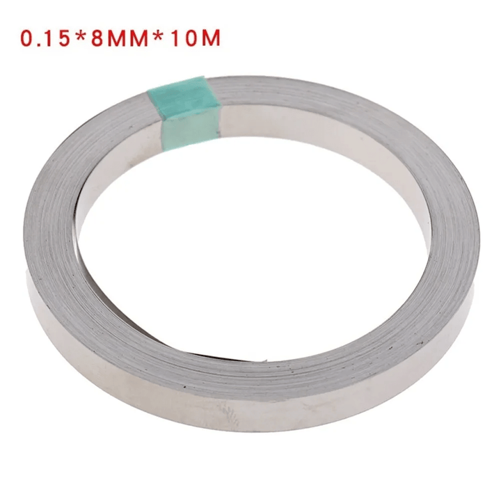 Tira De Níquel Puro 10 Metros 8x0.15mm P/unir Baterías 18650 - Tecneu