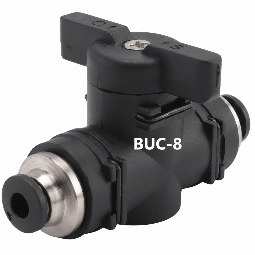 Válvula Neumática Aire Manual BUC-8 de conexión rápida