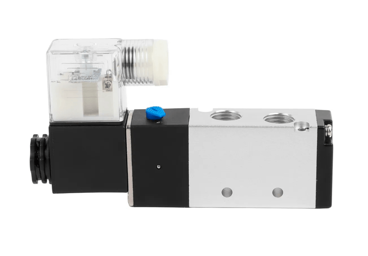 Válvula Neumática Solenoide 4V210 - 08 con Conectores Rápidos 6mm y Silenciadores - Tecneu